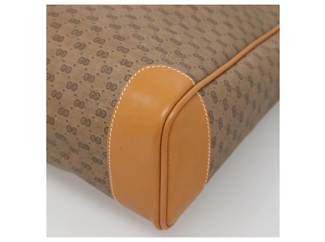 Gucci Borsa tote Micro GG Supreme in PVC beige oro 002 39 0173 Auth ki5697 D'oro - vista 10