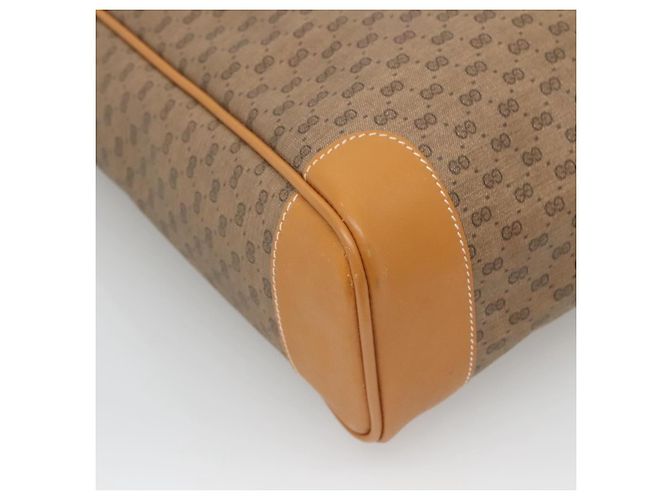 Gucci Borsa tote Micro GG Supreme in PVC beige oro 002 39 0173 Auth ki5697 D'oro - vista 13