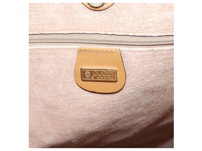 Gucci Borsa tote Micro GG Supreme in PVC beige oro 002 39 0173 Auth ki5697 D'oro - vista 15