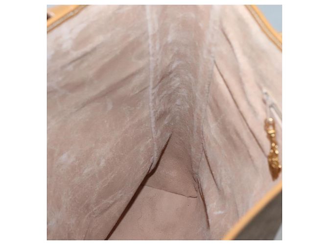 Gucci Borsa tote Micro GG Supreme in PVC beige oro 002 39 0173 Auth ki5697 D'oro - vista 18