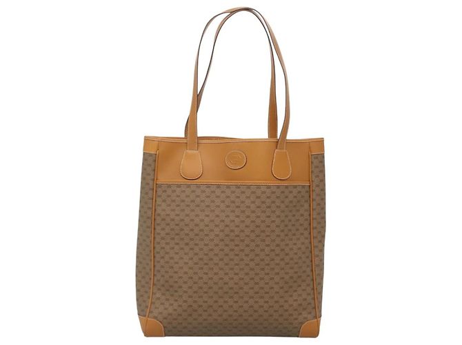 Gucci Borsa tote Micro GG Supreme in PVC beige oro 002 39 0173 Auth ki5697 D'oro - vista 2