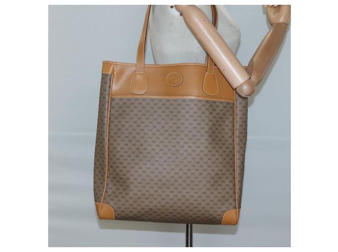 Gucci Borsa tote Micro GG Supreme in PVC beige oro 002 39 0173 Auth ki5697 D'oro - vista 22