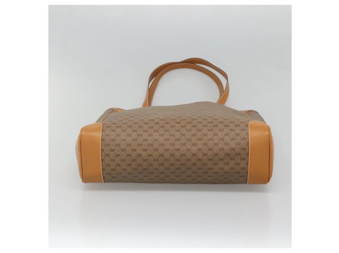 Gucci Borsa tote Micro GG Supreme in PVC beige oro 002 39 0173 Auth ki5697 D'oro - vista 9