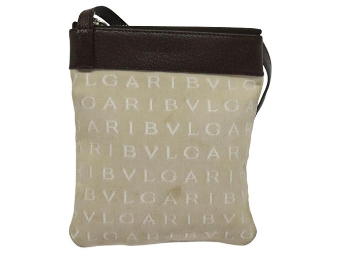 Bulgari BVLGARI Schultertasche aus Canvas Beige Silber Authentisch ar13574 - Ansicht 13
