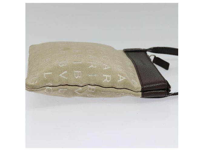 Bulgari BVLGARI Schultertasche aus Canvas Beige Silber Authentisch ar13574 - Ansicht 4