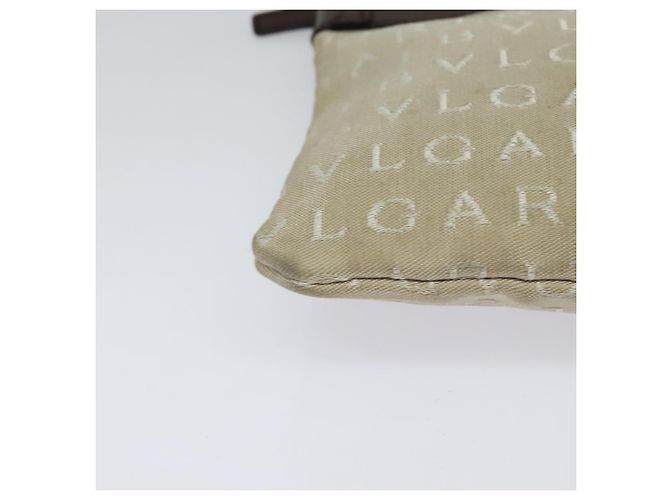 Bulgari BVLGARI Schultertasche aus Canvas Beige Silber Authentisch ar13574 - Ansicht 9