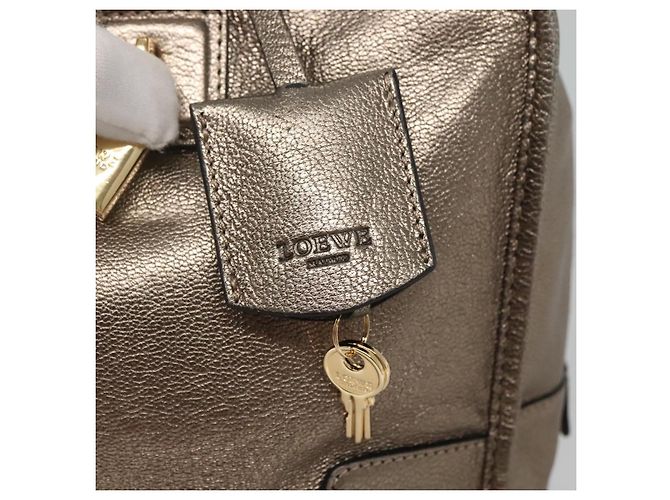 LOEWE Anagram Amazona 36 Borsa a mano in pelle tono oro Auth gh130 - vista 10