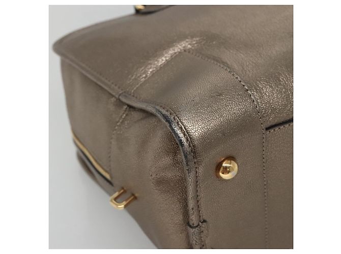 LOEWE Anagram Amazona 36 Borsa a mano in pelle tono oro Auth gh130 - vista 14