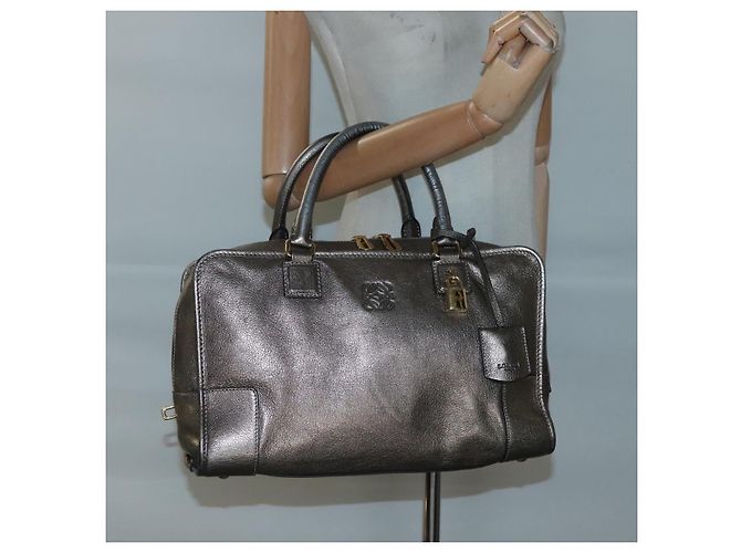 LOEWE Anagram Amazona 36 Borsa a mano in pelle tono oro Auth gh130 - vista 23