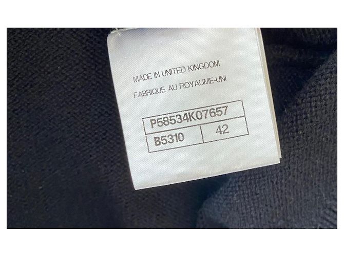 Chanel Cashmere schwarzer und ecrufarbener klassischer Cardigan FR 42 Beige - Ansicht 6