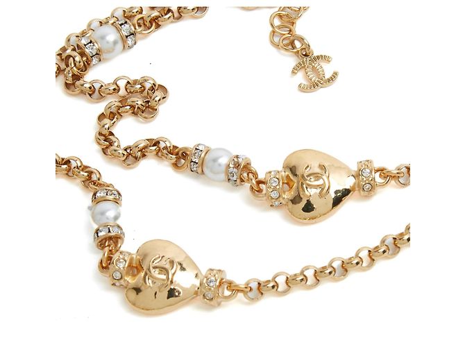 Chanel Parure Collier Sautoir und Ohrringe 2024 Herzkette Set Golden - Ansicht 4