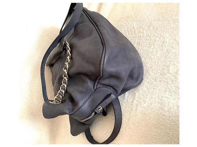 Borsa Vanessa Bruno in pelle Grigio Blu Scuro - vista 11
