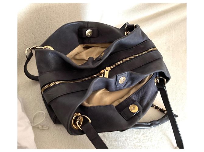 Borsa Vanessa Bruno in pelle Grigio Blu Scuro - vista 5