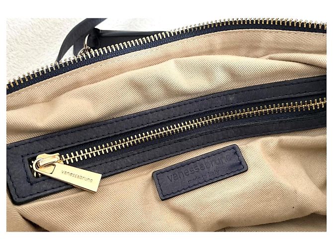 Borsa Vanessa Bruno in pelle Grigio Blu Scuro - vista 7