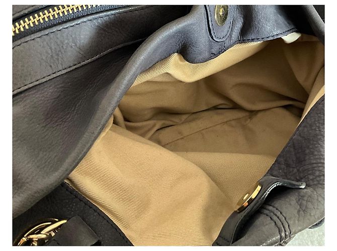 Borsa Vanessa Bruno in pelle Grigio Blu Scuro - vista 8