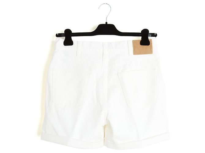 Celine Short FR38 FR40 Slimane Triomphe White Denim Shorts US28 29 Céline Bianco - vista 4