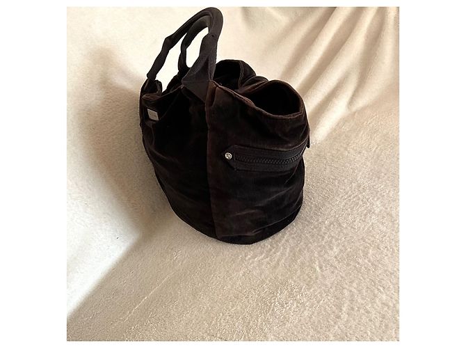 Borsa Sonia Rykiel in velluto marrone scuro - vista 3