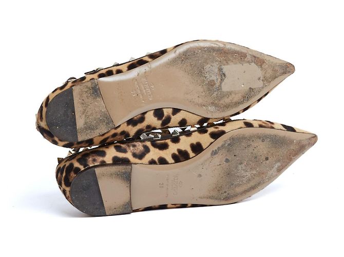 Bailarinas Valentino Rockstud EU38 de Cuero de Potro Pantera UK5 US7.5 Estampado de leopardo - vista 5