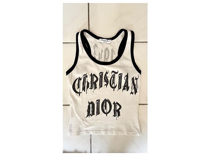 Top Christian Dior Street Chic de algodón blanco - vista 2