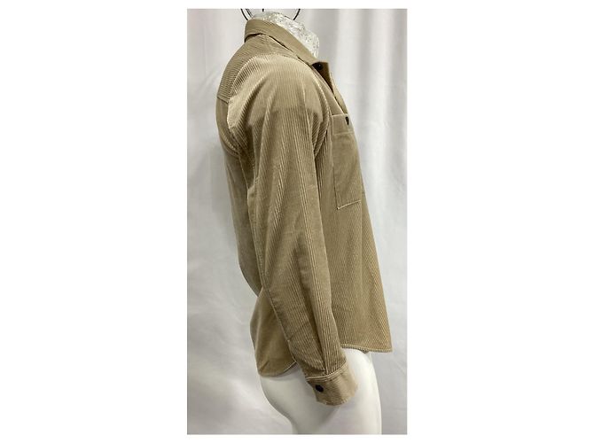 Autre Marque Sig. P. Camicia button-down in velluto a coste marrone - vista 10