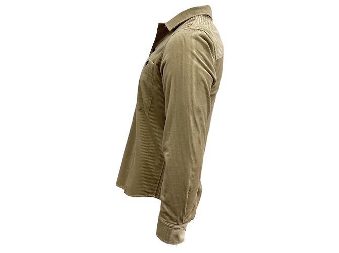 Autre Marque Sig. P. Camicia button-down in velluto a coste marrone - vista 2