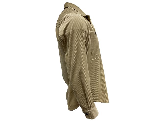 Autre Marque Sig. P. Camicia button-down in velluto a coste marrone - vista 3