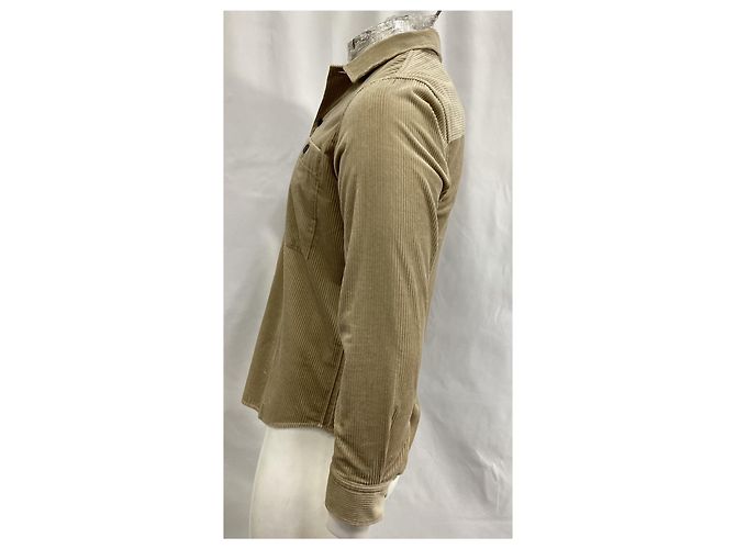 Autre Marque Sig. P. Camicia button-down in velluto a coste marrone - vista 9