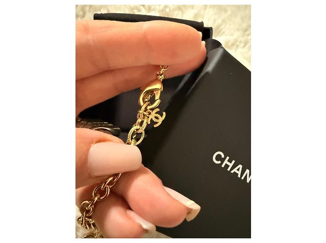 Collana Sautoir Chanel CC con perle arancioni smaltate - Scatola e autenticazione Arancione Gold hardware - vista 11