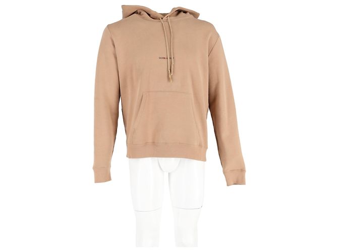 Hoodie Saint Laurent Rive Gauche in cotone beige - vista 4