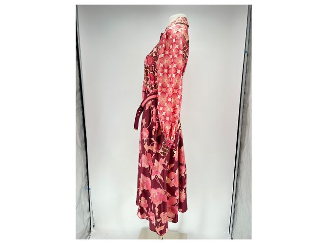 Vestido maxi de seda estampada rosa con cinturón Zimmermann - vista 4