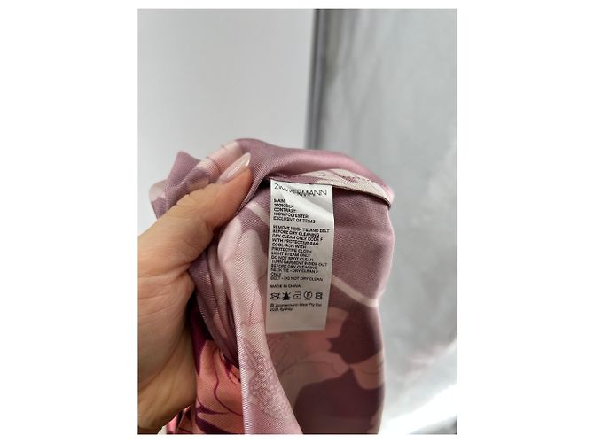 Vestido maxi de seda estampada rosa con cinturón Zimmermann - vista 6