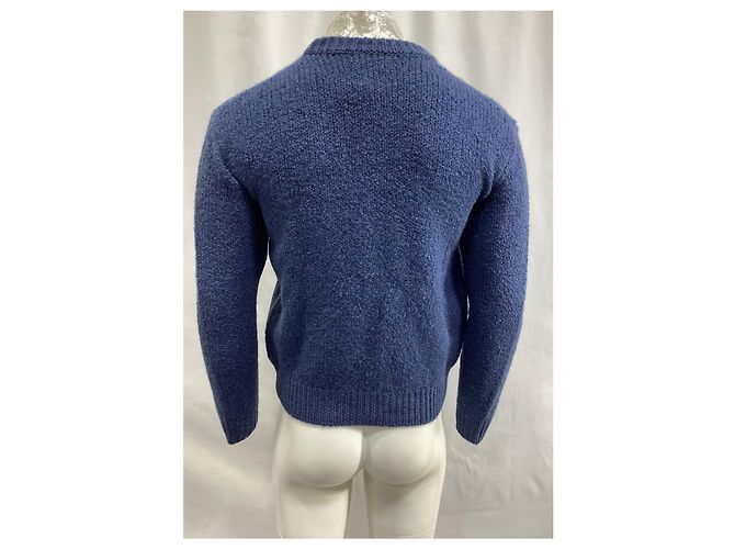 Autre Marque Hr. P. Strickpullover aus marineblauer Wolle - Ansicht 12