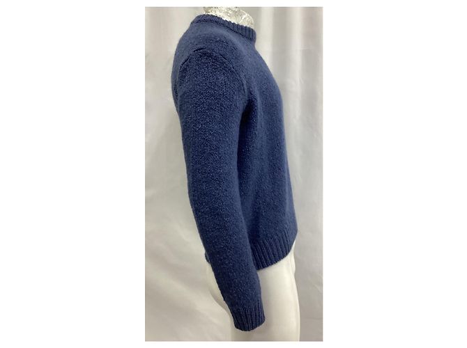 Autre Marque Hr. P. Strickpullover aus marineblauer Wolle - Ansicht 13