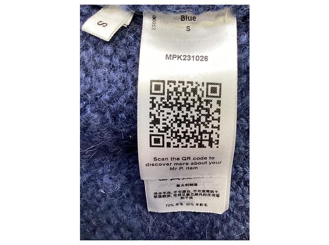 Autre Marque Hr. P. Strickpullover aus marineblauer Wolle - Ansicht 15