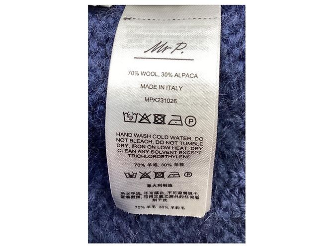 Autre Marque Hr. P. Strickpullover aus marineblauer Wolle - Ansicht 16