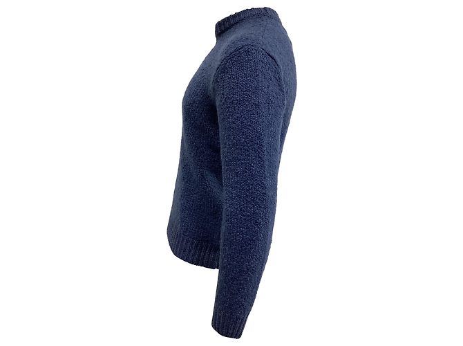 Autre Marque Hr. P. Strickpullover aus marineblauer Wolle - Ansicht 3
