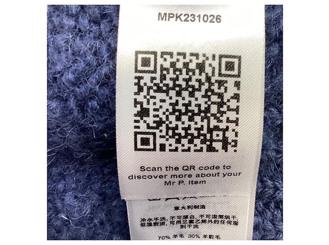 Autre Marque Hr. P. Strickpullover aus marineblauer Wolle - Ansicht 7