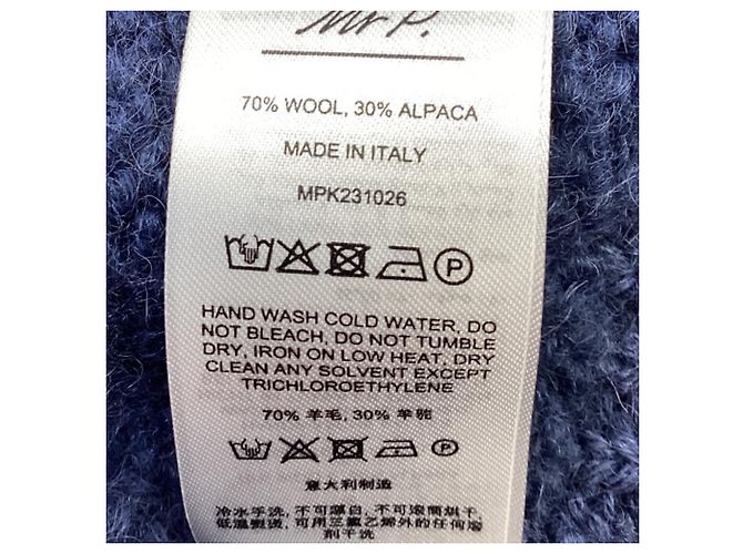 Autre Marque Hr. P. Strickpullover aus marineblauer Wolle - Ansicht 8