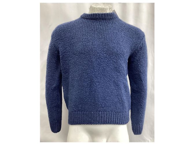 Autre Marque Hr. P. Strickpullover aus marineblauer Wolle - Ansicht 9