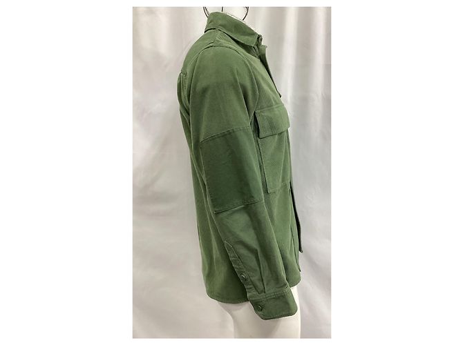 Camisa Patchwork JW Anderson em veludo verde - vista 12
