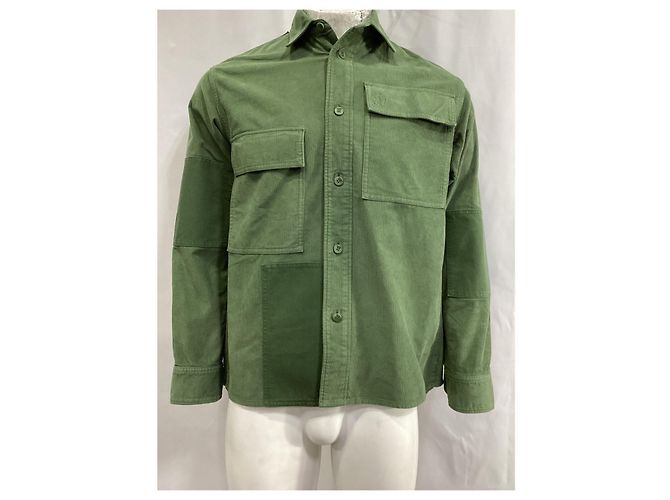 Camisa Patchwork JW Anderson em veludo verde - vista 8