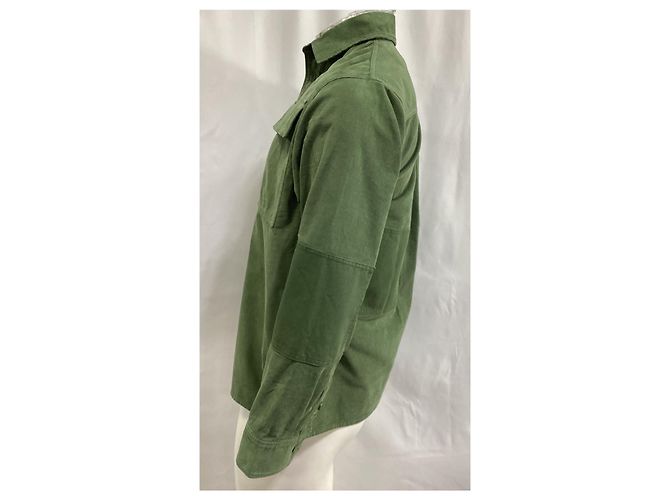 Camisa Patchwork JW Anderson em veludo verde - vista 9