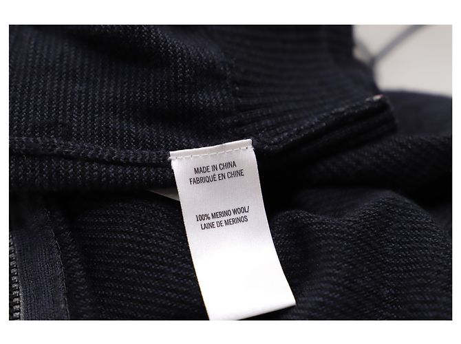 Theory Kapuzenpullover mit Reißverschluss aus marineblauer Wolle - Ansicht 12