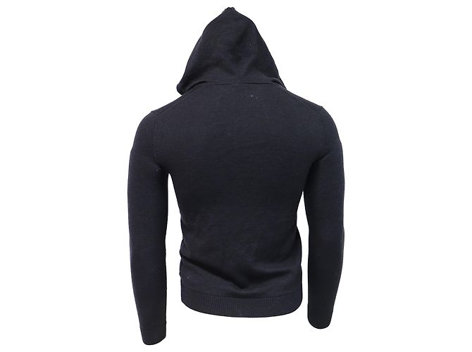 Theory Kapuzenpullover mit Reißverschluss aus marineblauer Wolle - Ansicht 4