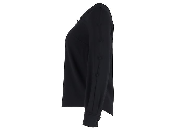 Blusa con scollo a barca in seta nera Oscar de la Renta Nero - vista 2
