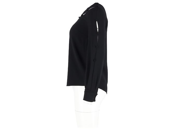 Blusa con scollo a barca in seta nera Oscar de la Renta Nero - vista 5