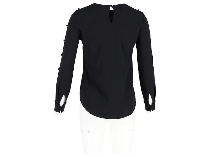 Blusa con scollo a barca in seta nera Oscar de la Renta Nero - vista 6