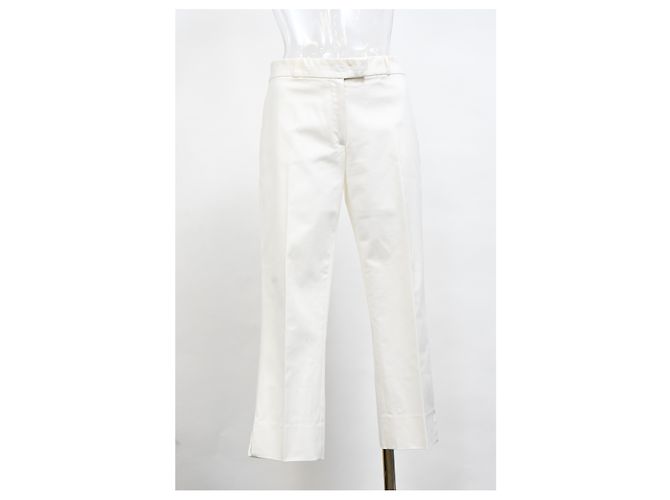 Pantalones de gabardina elástica Joseph Bing Court Light en algodón blanco Crudo - vista 5
