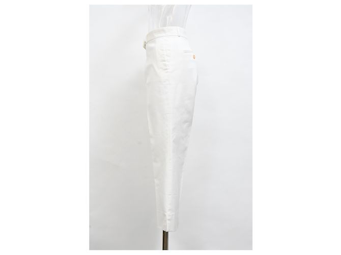 Pantalones de gabardina elástica Joseph Bing Court Light en algodón blanco Crudo - vista 6