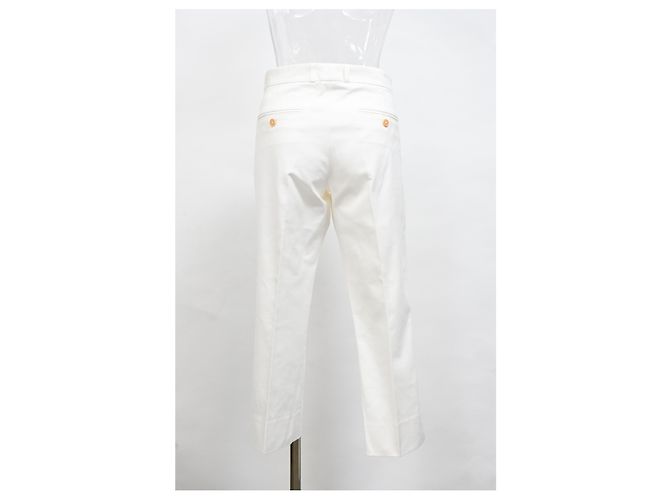 Pantalones de gabardina elástica Joseph Bing Court Light en algodón blanco Crudo - vista 7
